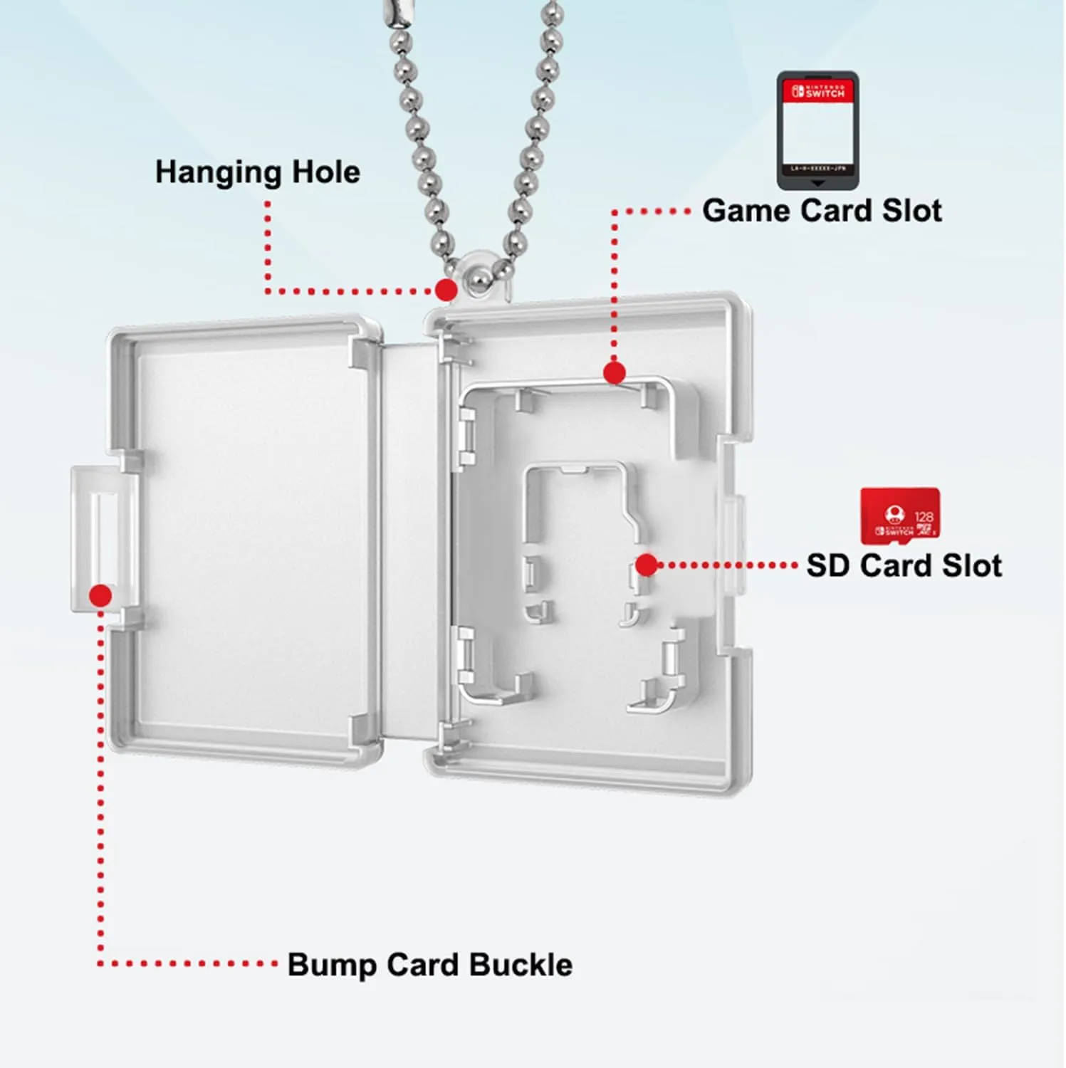 10PCS Mini Switch Game Card Cartridge Storage, Portable Pocket Game Cartridge Micro SD TF Card Storage Display Box Holder for Nintendo Switch Series W/T Keychain