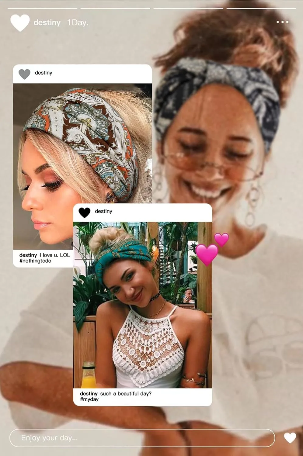 4 Packs Wide Headbands for Women Knotted Non Slip Fashion Cute Paisley Printed Head Bands for Women??s Hair Large African Bandana Boho Hairbands Yoga Running Workout Thick Turban Hair Accessories
