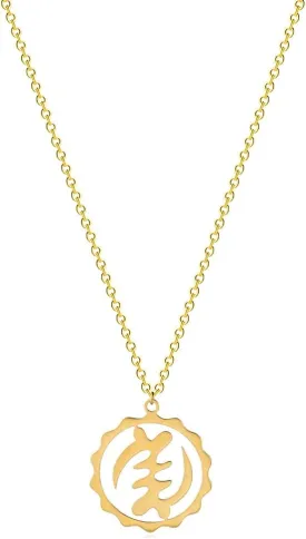African Wisdom Adinkra Symbols Meanings Pendant Necklace For Men Women Round Geometric Hollow Out Charms Clavicle Chain Choker Jewelry Gift