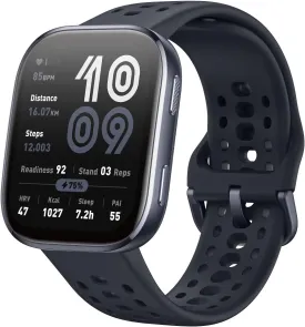 Amazfit Bip 6 Smart Watch 46mm, 14 Day Battery, 1.97" AMOLED Display, GPS & Free Maps, AI, Bluetooth Call & Text, Health, Fitness & Sleep Tracker, 140  Workout Modes, 5 ATM Water-Resistance, Black