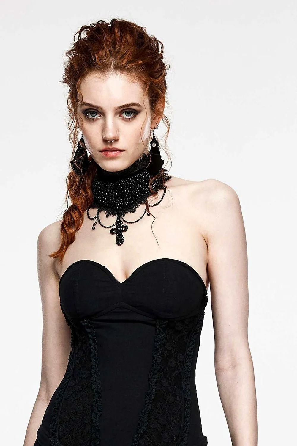 Art Deco Gothic Cross Choker