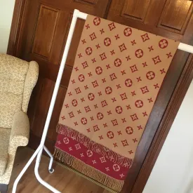 Beige and Burgundy Reversible Print Scarf