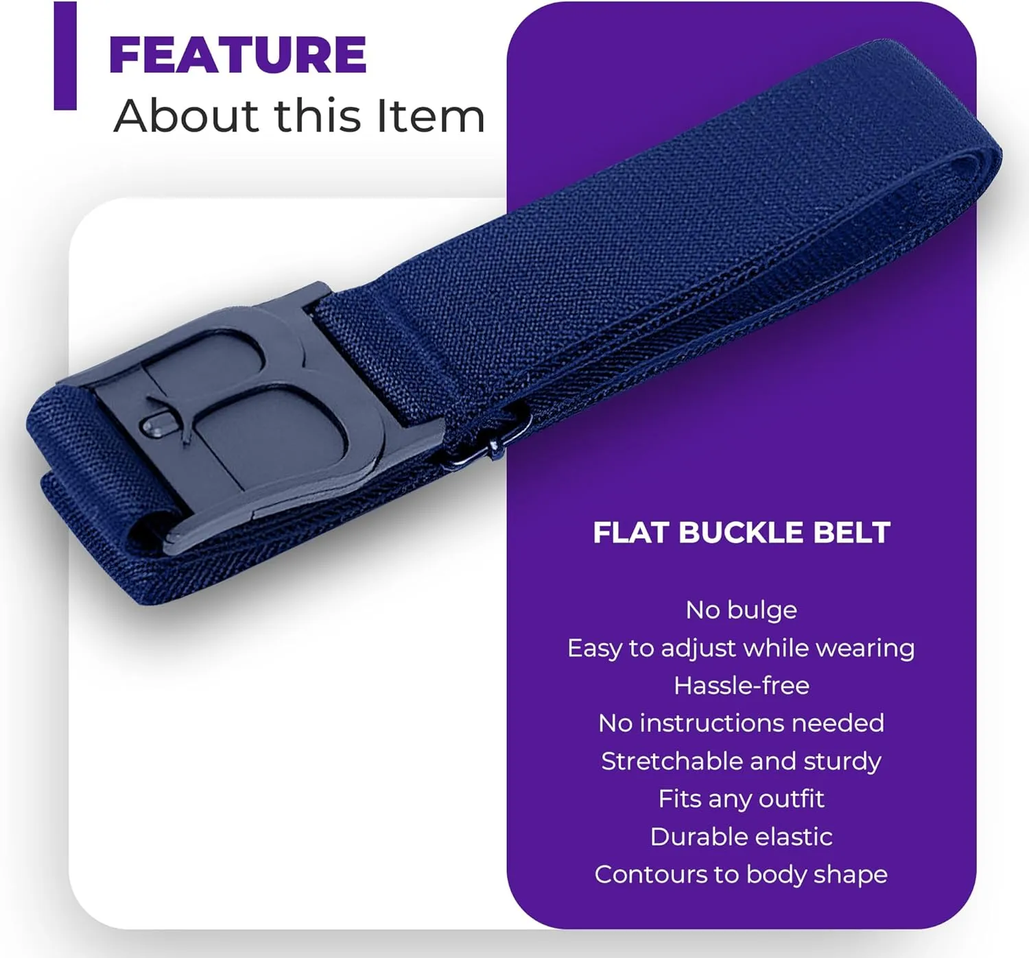BELTAWAY Easily Adjustable No Show Women Stretch Belt Invisible Elastic Belt with Flat Buckle for Jeans Pants Dresses