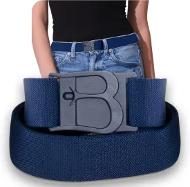 BELTAWAY Easily Adjustable No Show Women Stretch Belt Invisible Elastic Belt with Flat Buckle for Jeans Pants Dresses