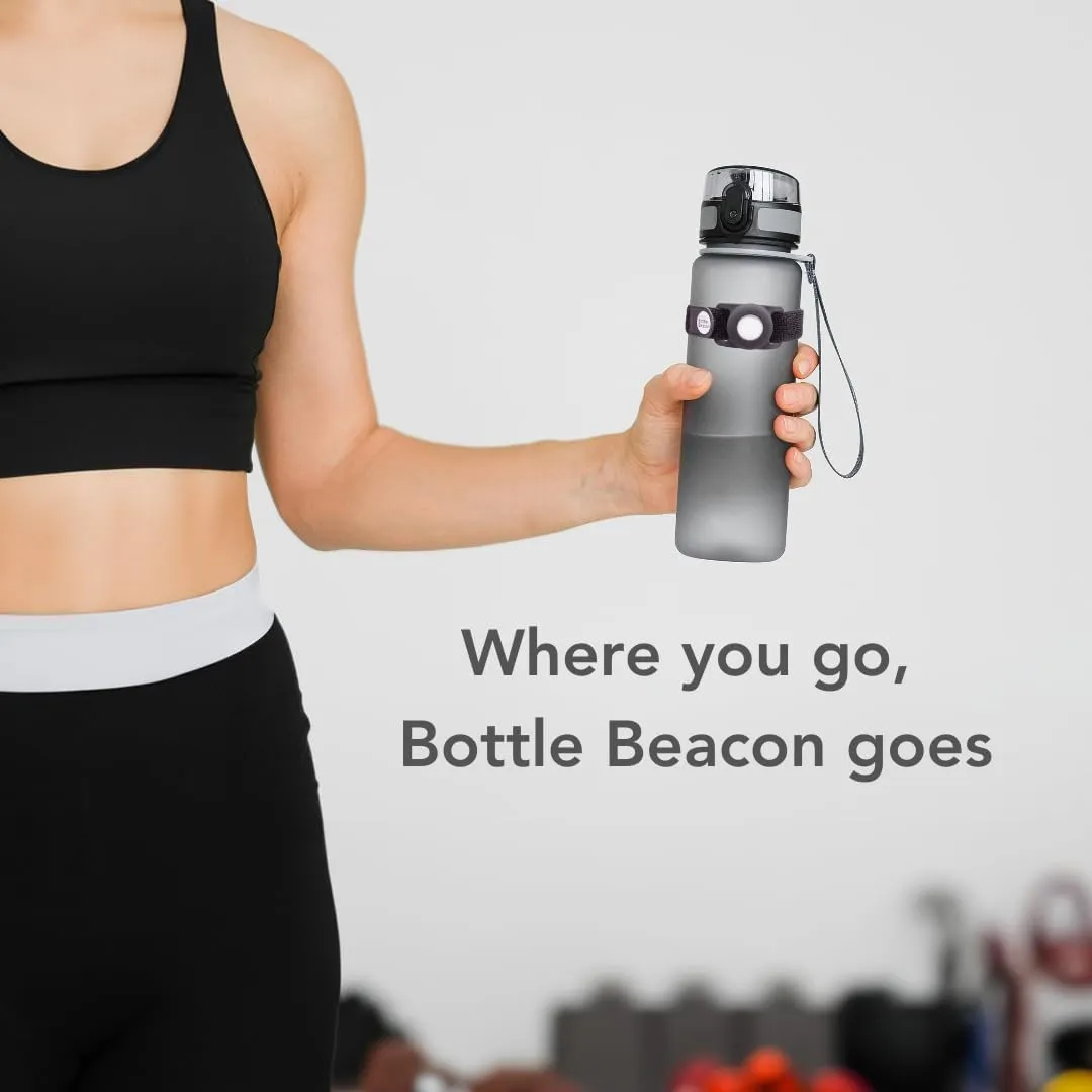 Bottle Beacon Tracker Strap  Fits Stanley, Hydro Flask, Yeti & Nalgene | Durable Velcro Holder (Beige)