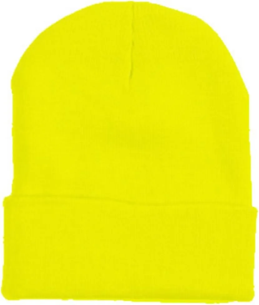 Cap911 Unisex Plain 12 inch Long Beanie - Many Colors Lemon