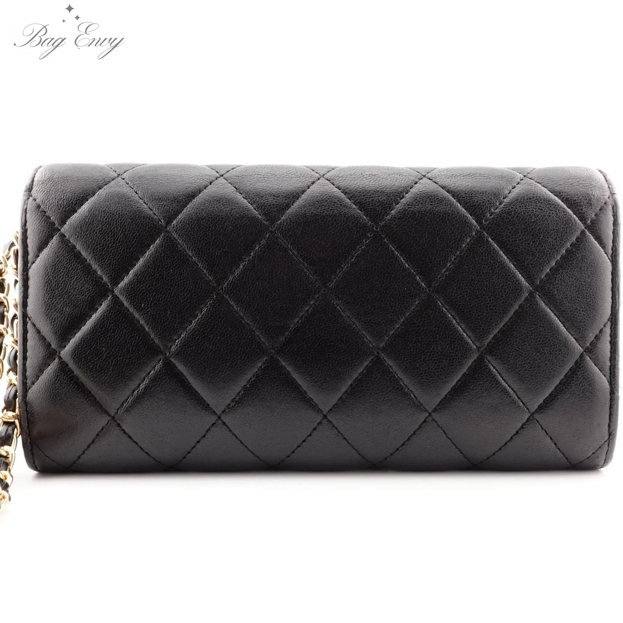 CHANEL Lambskin Classic Flap Gusseted Wallet on Adjustable Chain