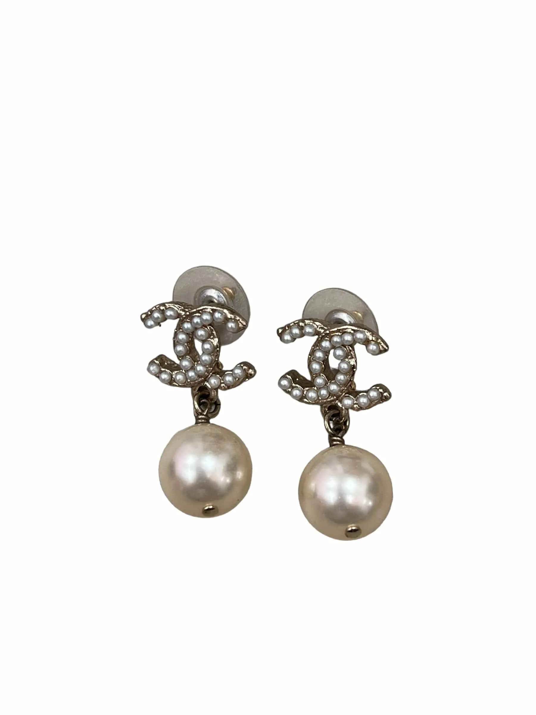 Chanel Pearl Drop Earrings GHW SYC1185