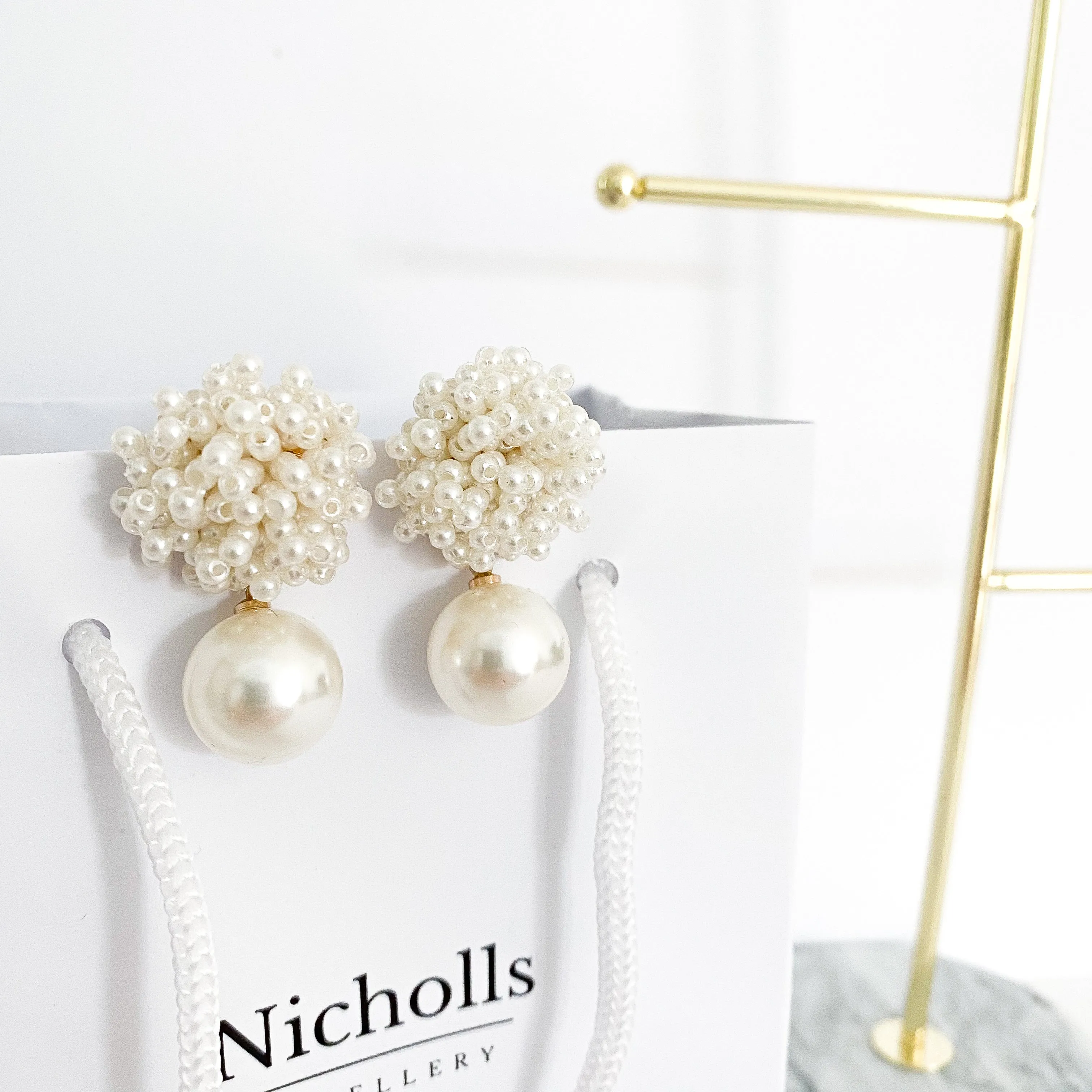 Charlotte Cluster Drop Earrings