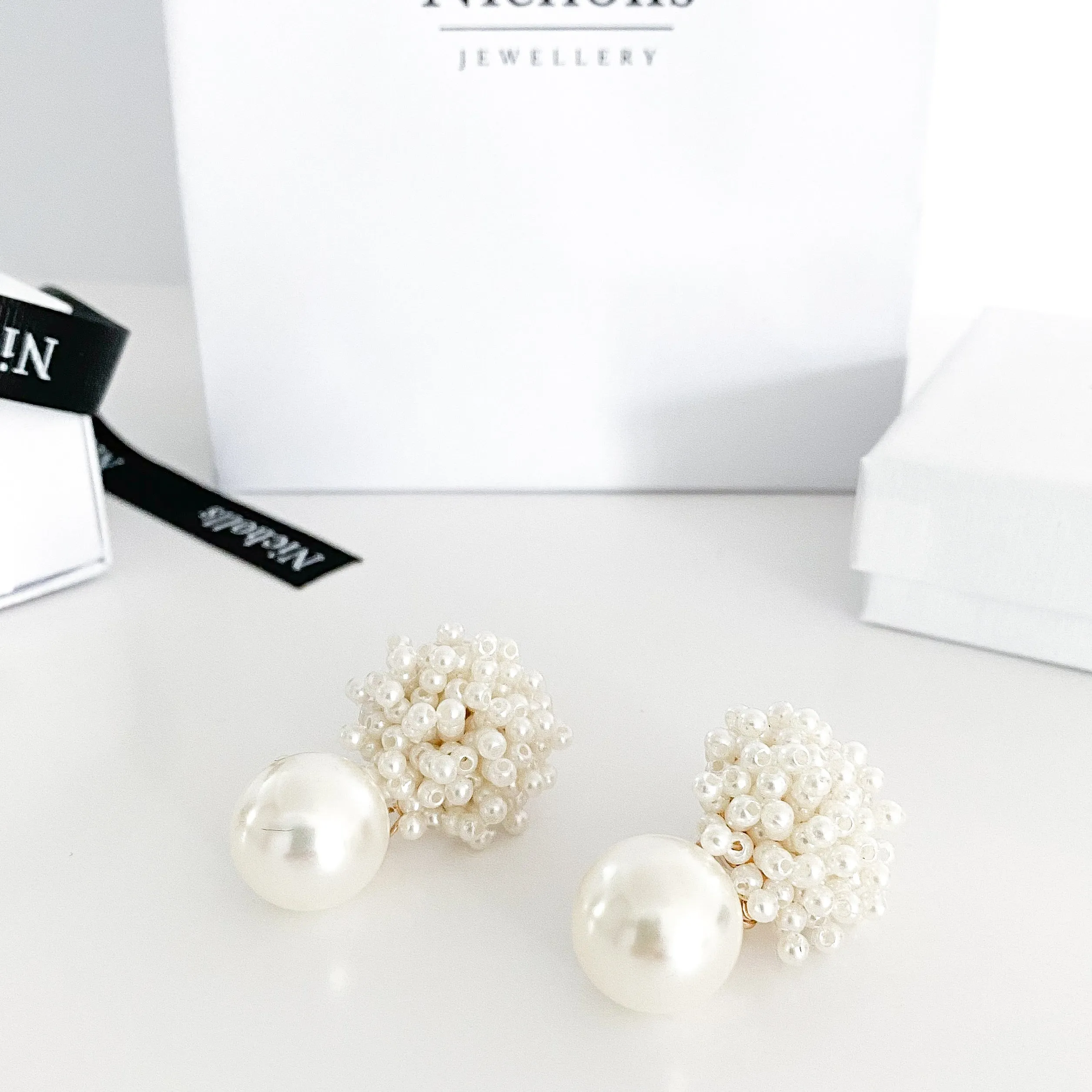 Charlotte Cluster Drop Earrings