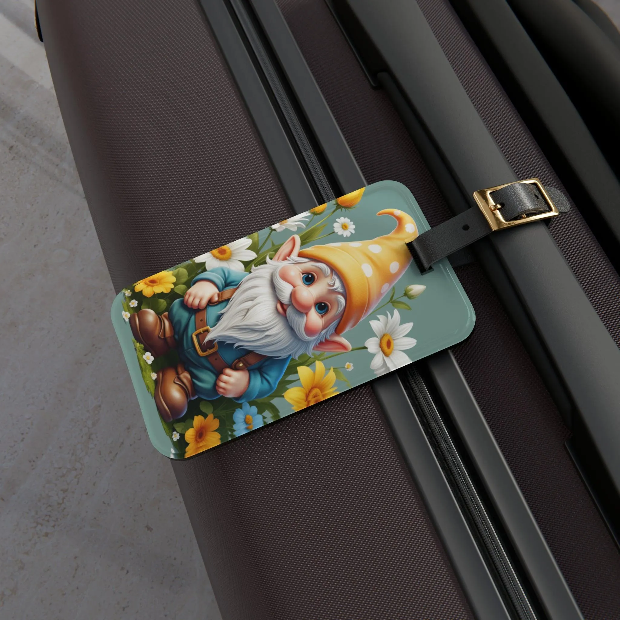 Charming Gnome Luggage Tag for Whimsical Travel Experiences