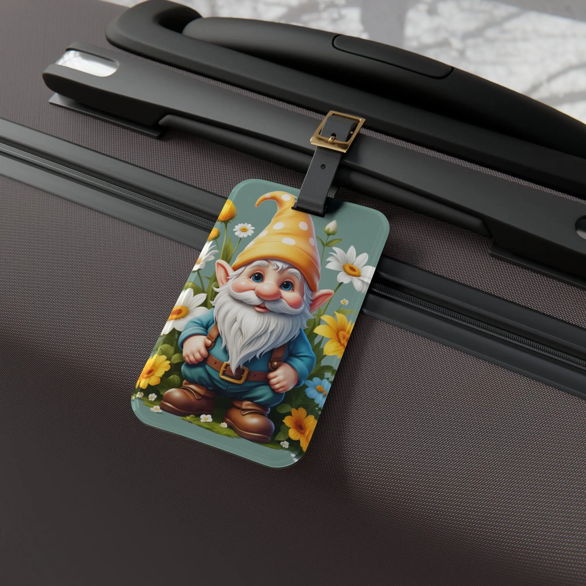 Charming Gnome Luggage Tag for Whimsical Travel Experiences