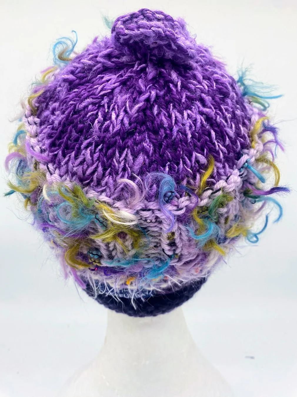 CHUNKY CLASSIC BEANIE - Multi Purple- medium/small