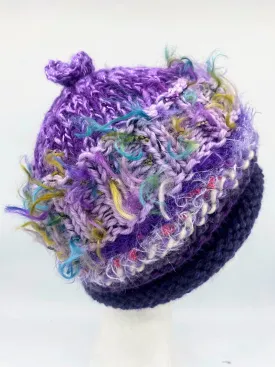 CHUNKY CLASSIC BEANIE - Multi Purple- medium/small