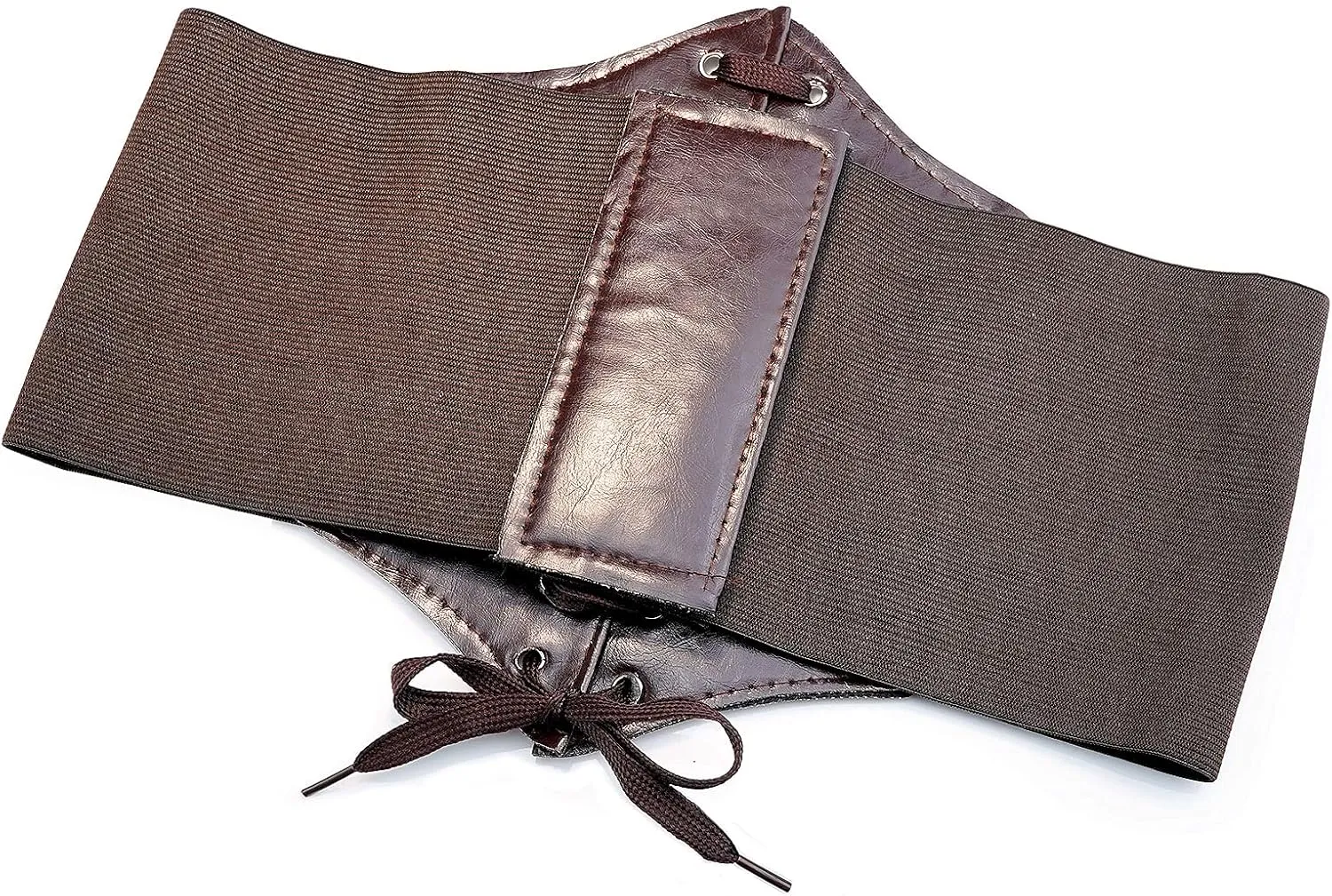 Corset Waist Belt for Women Lace-up Wide Leather Belts Elastic Tied Waspie Waist Cinchers for Dress