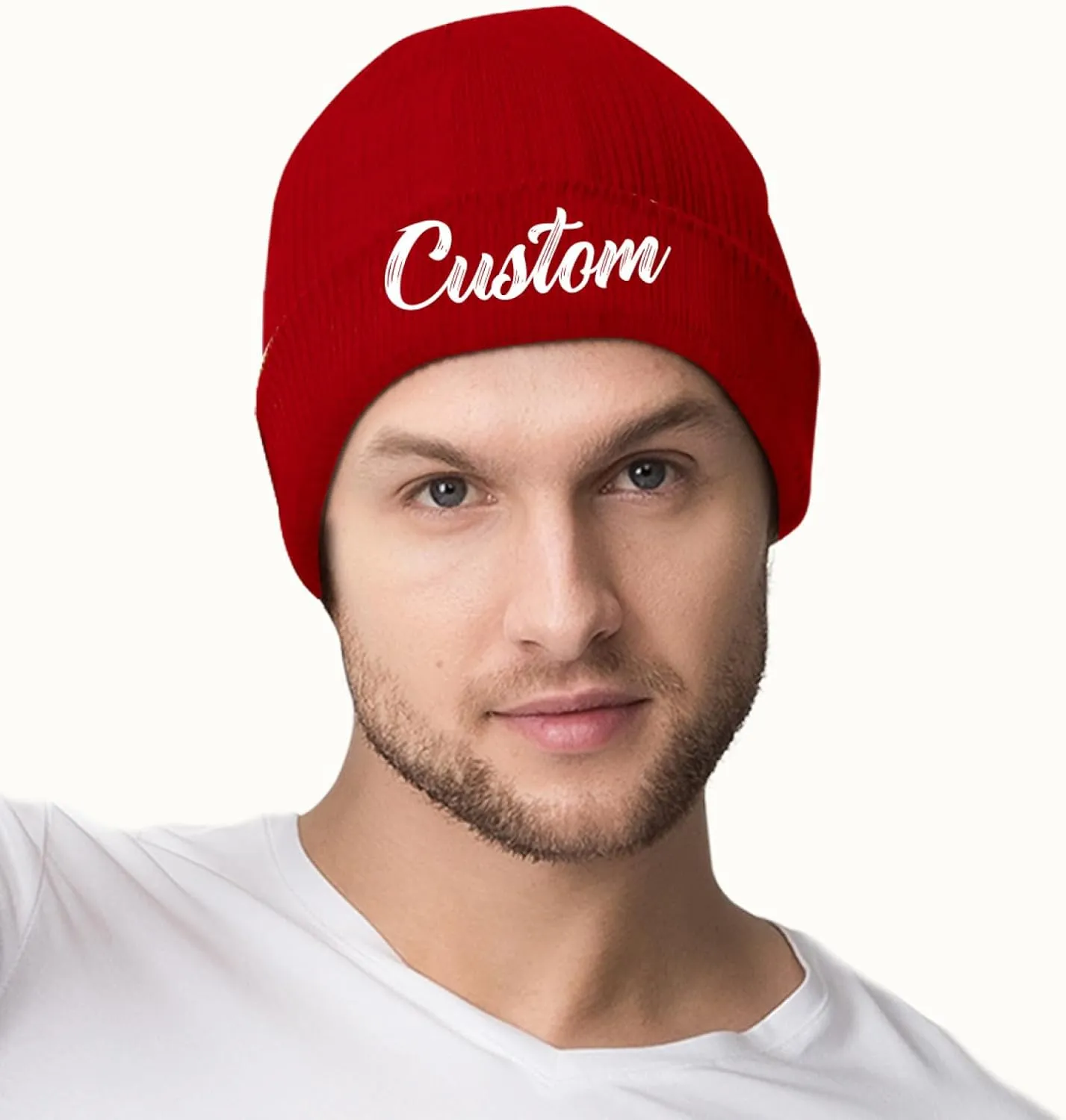 Custom Beanie Hat Personalized Winter Knitted Hat Add Design Your Own Text/Logo/Image Beanie