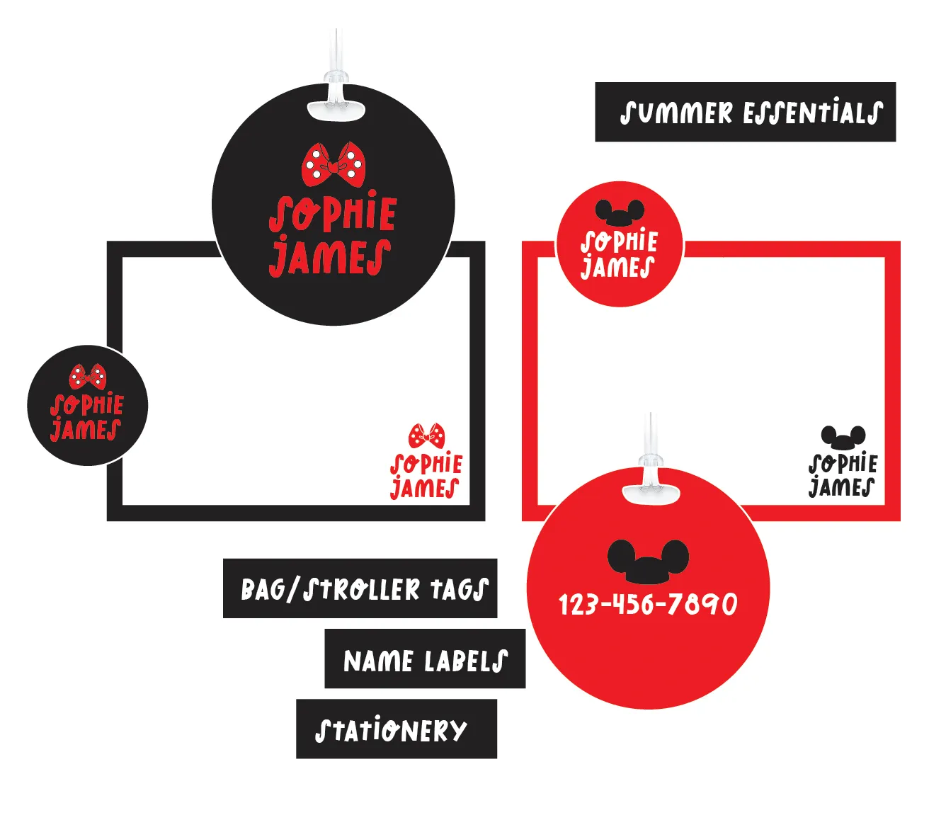 CUSTOM KIDS LUGGAGE TAG | MICKEY