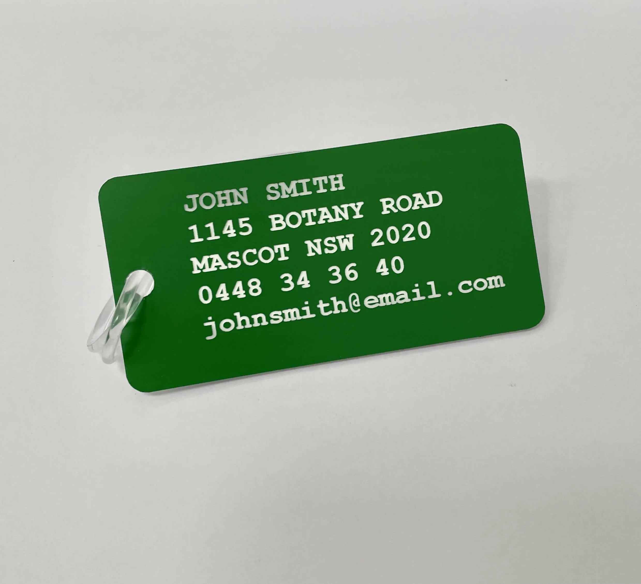 CUSTOM LUGGAGE TAG GREEN