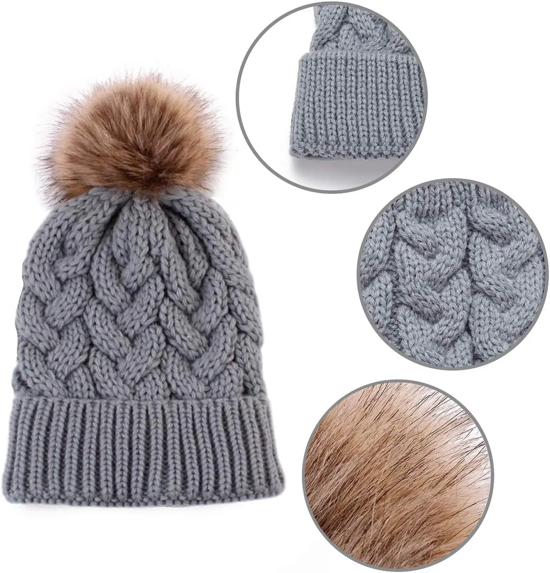 DANMY Baby Beanie Hat, Infant Newborn Toddler Winter Warm Knit Cap for Little Boys Girls, Winter Warm Hat