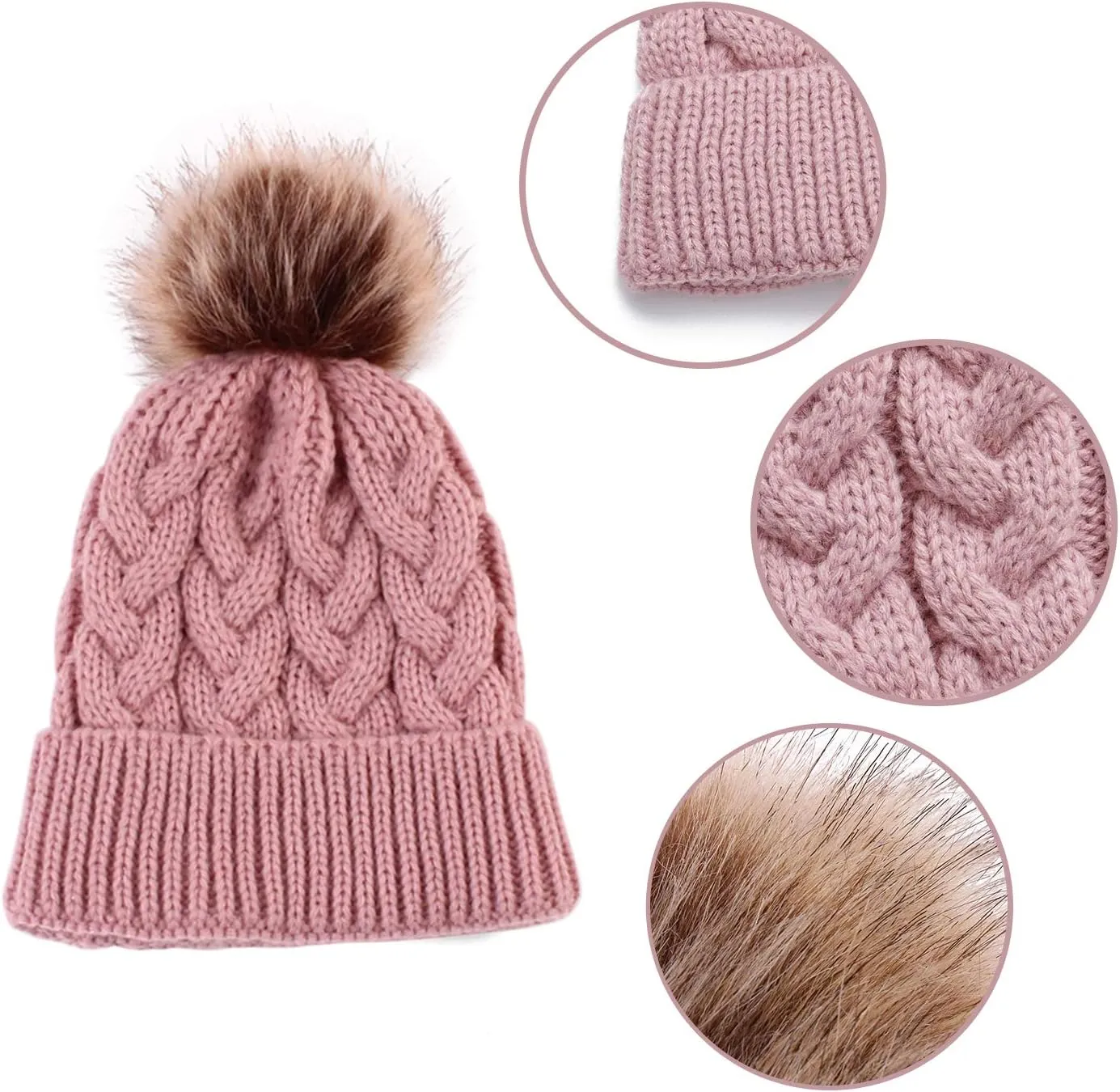 DANMY Baby Beanie Hat, Infant Newborn Toddler Winter Warm Knit Cap for Little Boys Girls, Winter Warm Hat