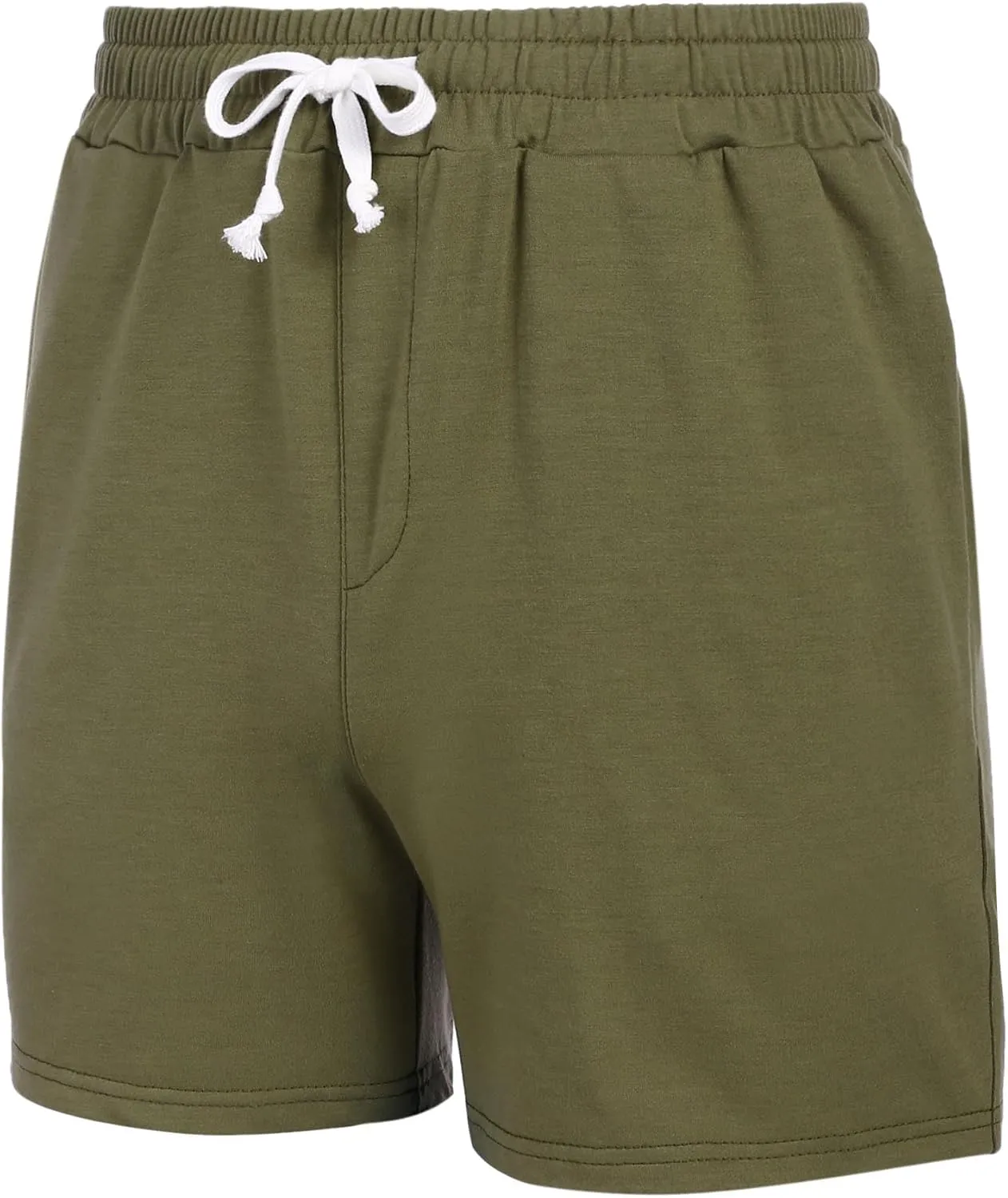 Deyeek 5.5 Inch Mens Pajama Shorts Sleep Cotton Lounge PJ Lightweight Elastic Waist Drawstring Nightwear Bottom with Pockets