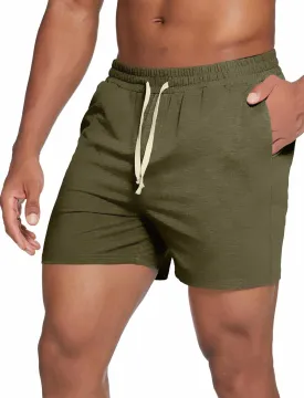 Deyeek 5.5 Inch Mens Pajama Shorts Sleep Cotton Lounge PJ Lightweight Elastic Waist Drawstring Nightwear Bottom with Pockets