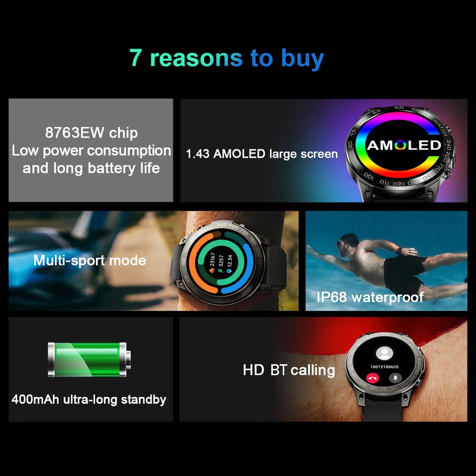 DM50 1.43inch smartwatch HD Color Touchscreen