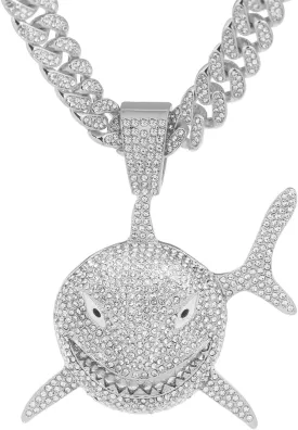 GuoShuang Cuban Link Chain for Men Women with Pendant,miami Ice Out Diamond Cuban Link Necklace Hip Hop Jewelry