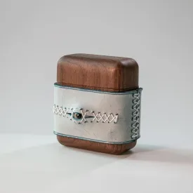 Handmade Blue Leather Wood AirPods 1,2 Case with Eye Blue Leather AirPods 1,2 Case Airpod Case Cover