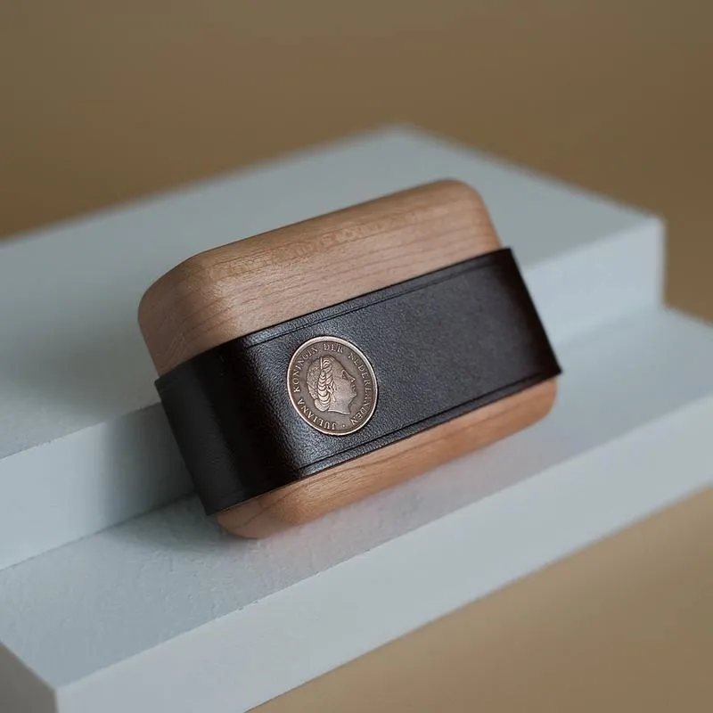 Handmade Brown Leather Wood AirPods Pro Case Custom Leather AirPods Pro Case Airpod Case Cover
