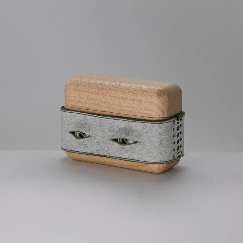 Handmade Green Leather Wood AirPods Pro Case with Eyes Custom Leather AirPods Pro Case Airpod Case Cover