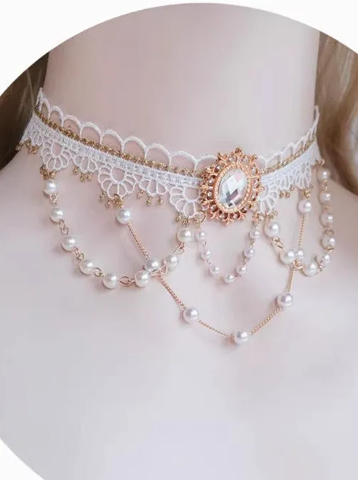 Handmade  lace choker necklace