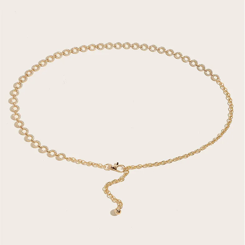 KalonBd rhinestone waist chain belt