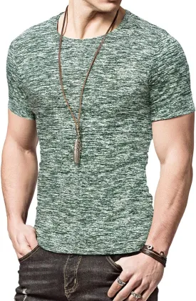 KUYIGO Mens Active T Shirts Sports Running Shirt Gym Workout Quick Dry Crew Neck Printing Tee Tops