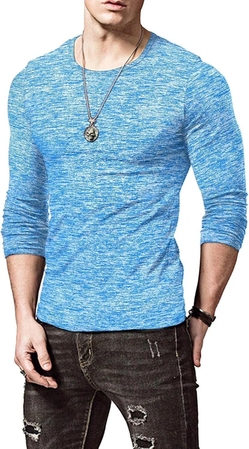 KUYIGO Mens Active T Shirts Sports Running Shirt Gym Workout Quick Dry Crew Neck Printing Tee Tops
