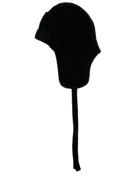 Logo-patch wool beanie