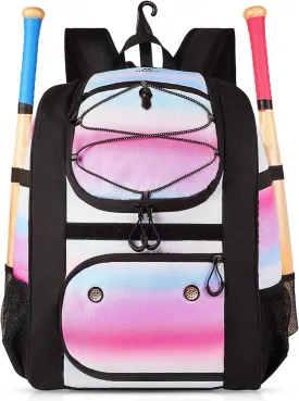 MATEIN Softball Bag, Lightweight Baseball Backpack with Shoe Compartment, Baseball Bag with Fence Hook for TBall Bat & Equipment, Softball Gifts Catchers Backpack for Women Fit Batting Glove, Helmet