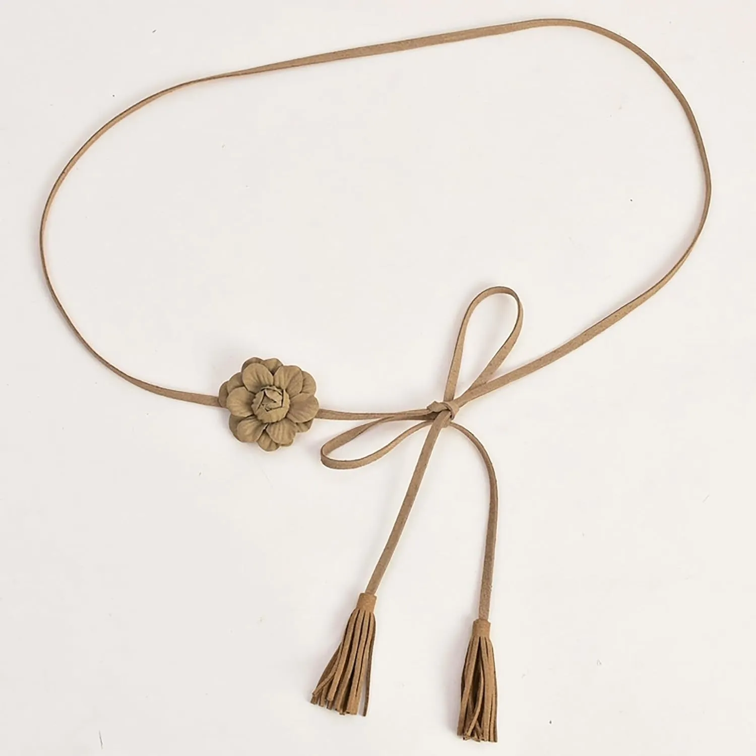 NIDMIDO Women Braided Waist Belt Bohemian Woven Waist Rope Flower Tassels Waist Accessories for Dress