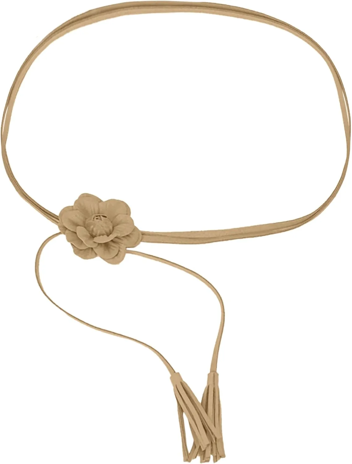 NIDMIDO Women Braided Waist Belt Bohemian Woven Waist Rope Flower Tassels Waist Accessories for Dress