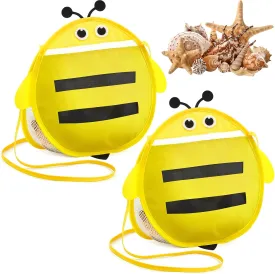 Pack Seashell Collecting Mesh Beach Bag Adjustable Strap Mesh Bag for Beach Picking up Seashells