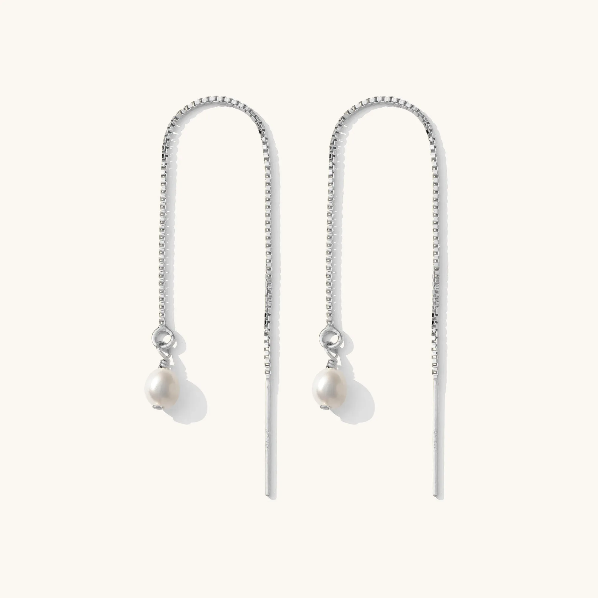 Pearl Drop Threader Earrings