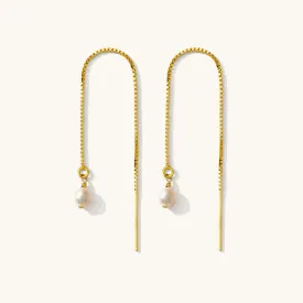 Pearl Drop Threader Earrings