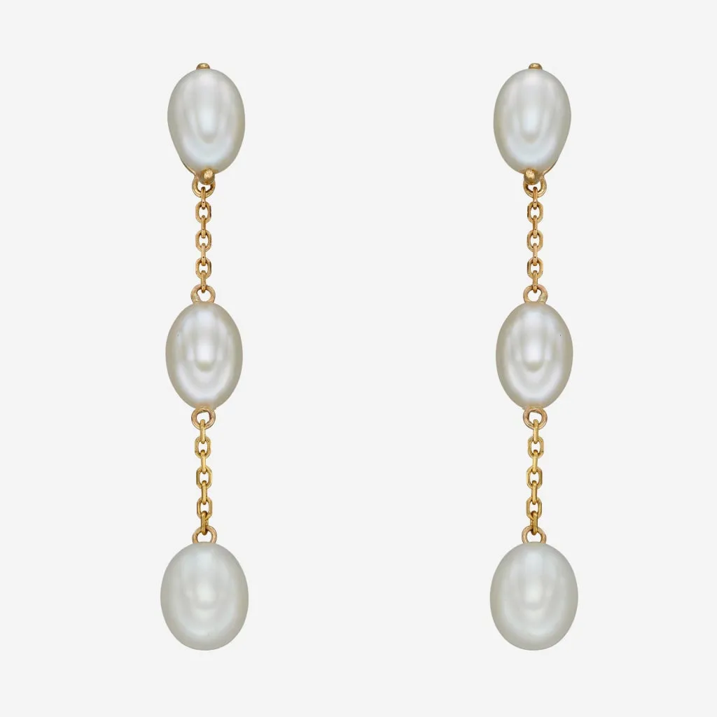 Pearls of Wisdom Drop Earrings | 9ct Gold