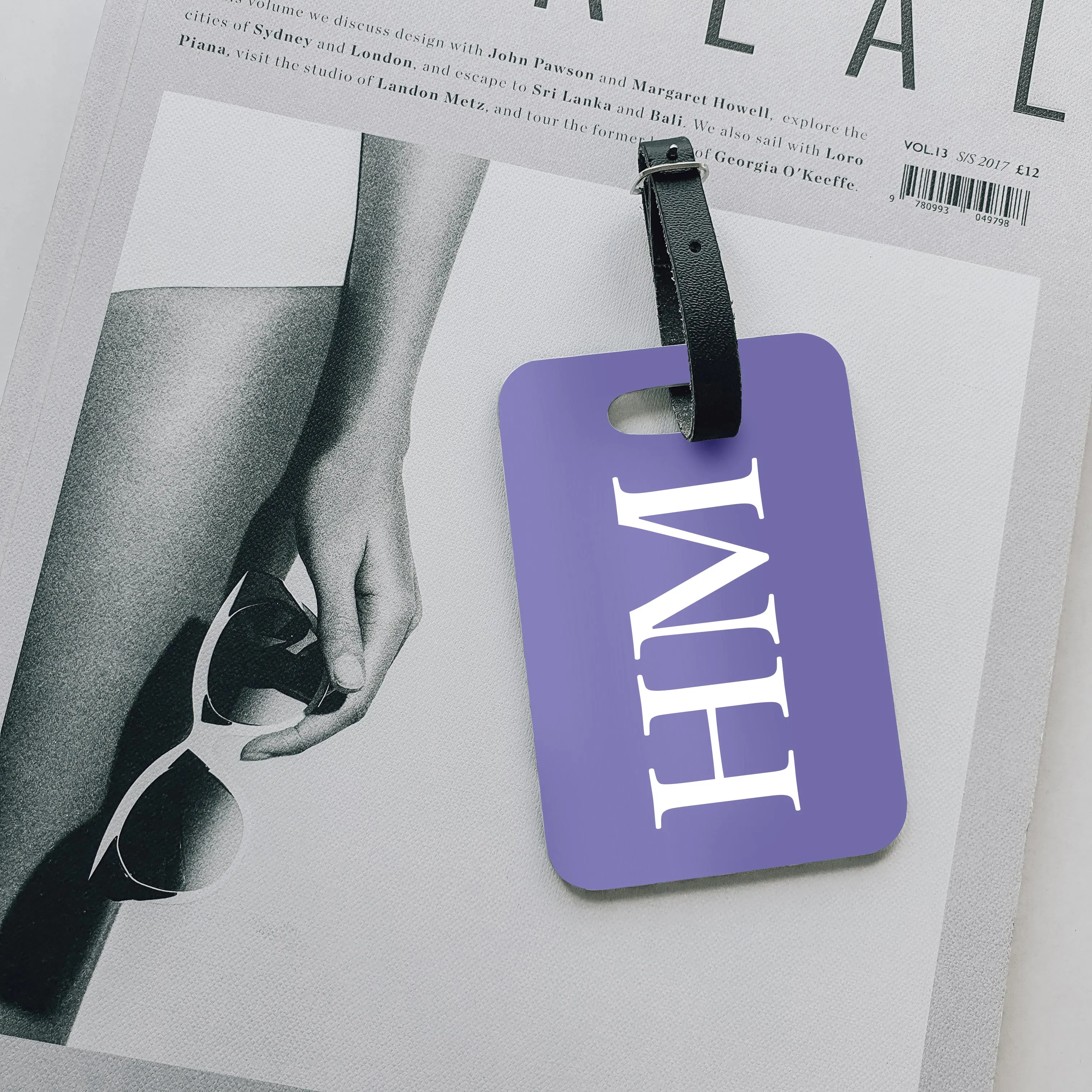 Personalised Luggage Tag | Monogram in Peri