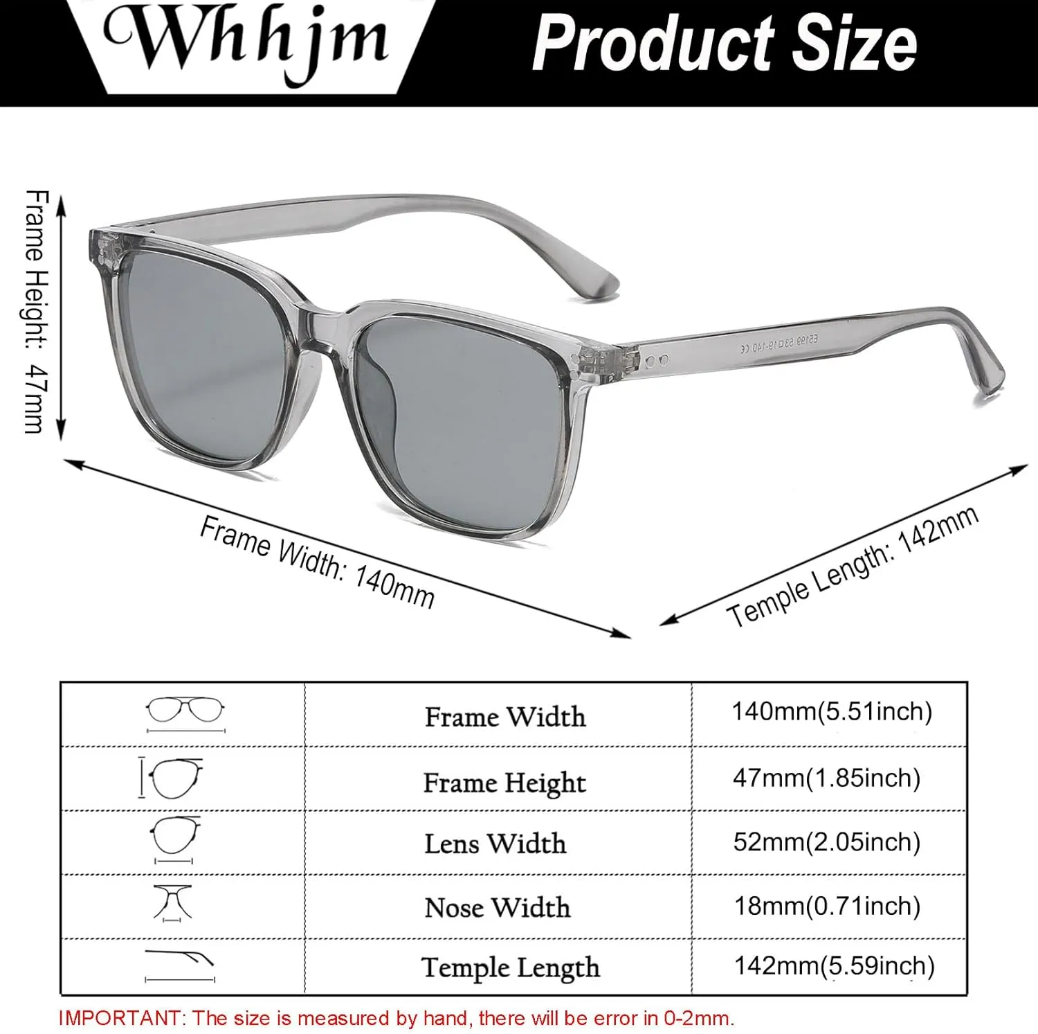 Polarized Square Sunglasses for Men Ultralight Classic Retro Square Driving Shades UV400 Protection Sun Glasses