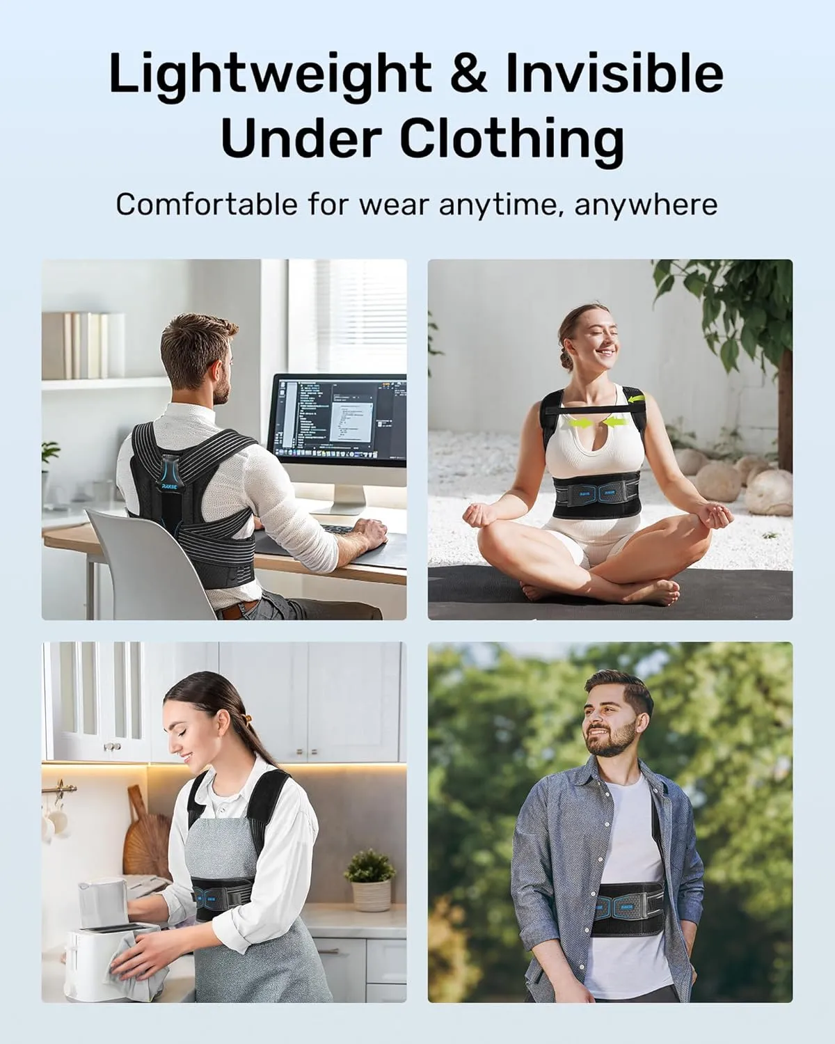 Posture Corrector for Women and Men, Upgraded Back Brace with Enhanced Support, Shoulder Straightener with Cushioned Shoulder Pads & Underarm Pain Relief Strap, Size S (Upper Waist: 29.5"-35.4")