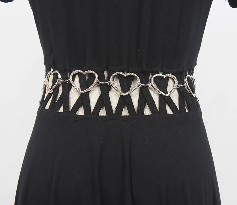 Punk Street Fashion Love Waist Chain Women's Trousers Jeans Accessories Chain Metal Belt