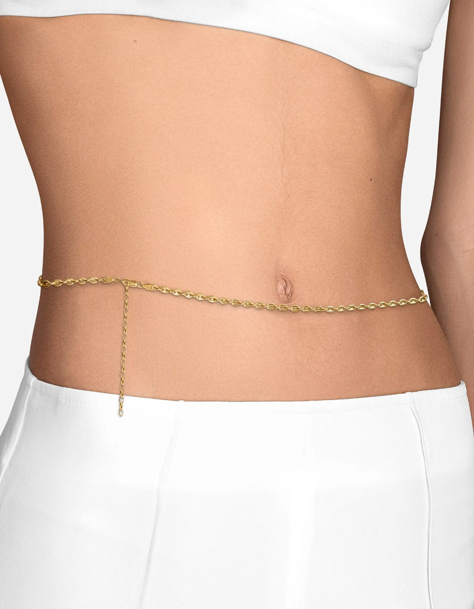 Pyper Link Puff Waist Chain, Gold Vermeil