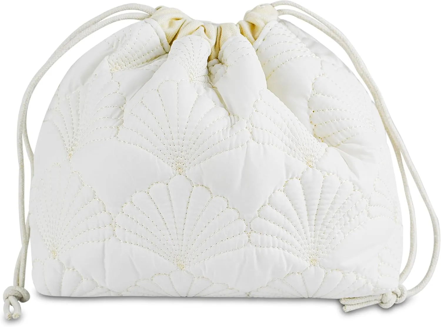 Quilted Makeup Bag for Women, Coquette Aesthetic Cosmetic Bag, Cute Travel Toiletry Bag, Cotton Drawstring Pouch for Women and Girls