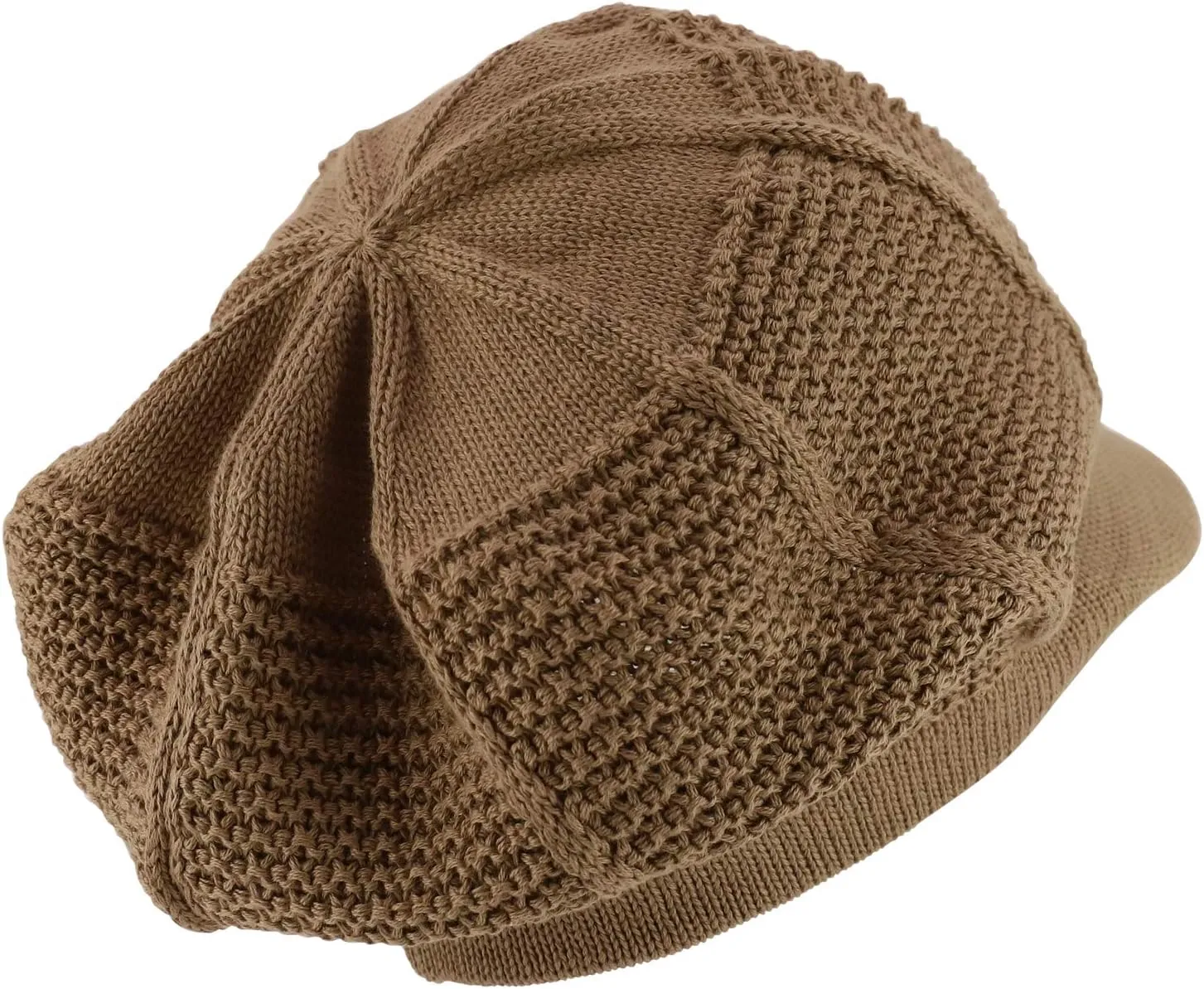 RGY Striped Knit Deep Crown 100% Cotton Rasta Beanie Visor
